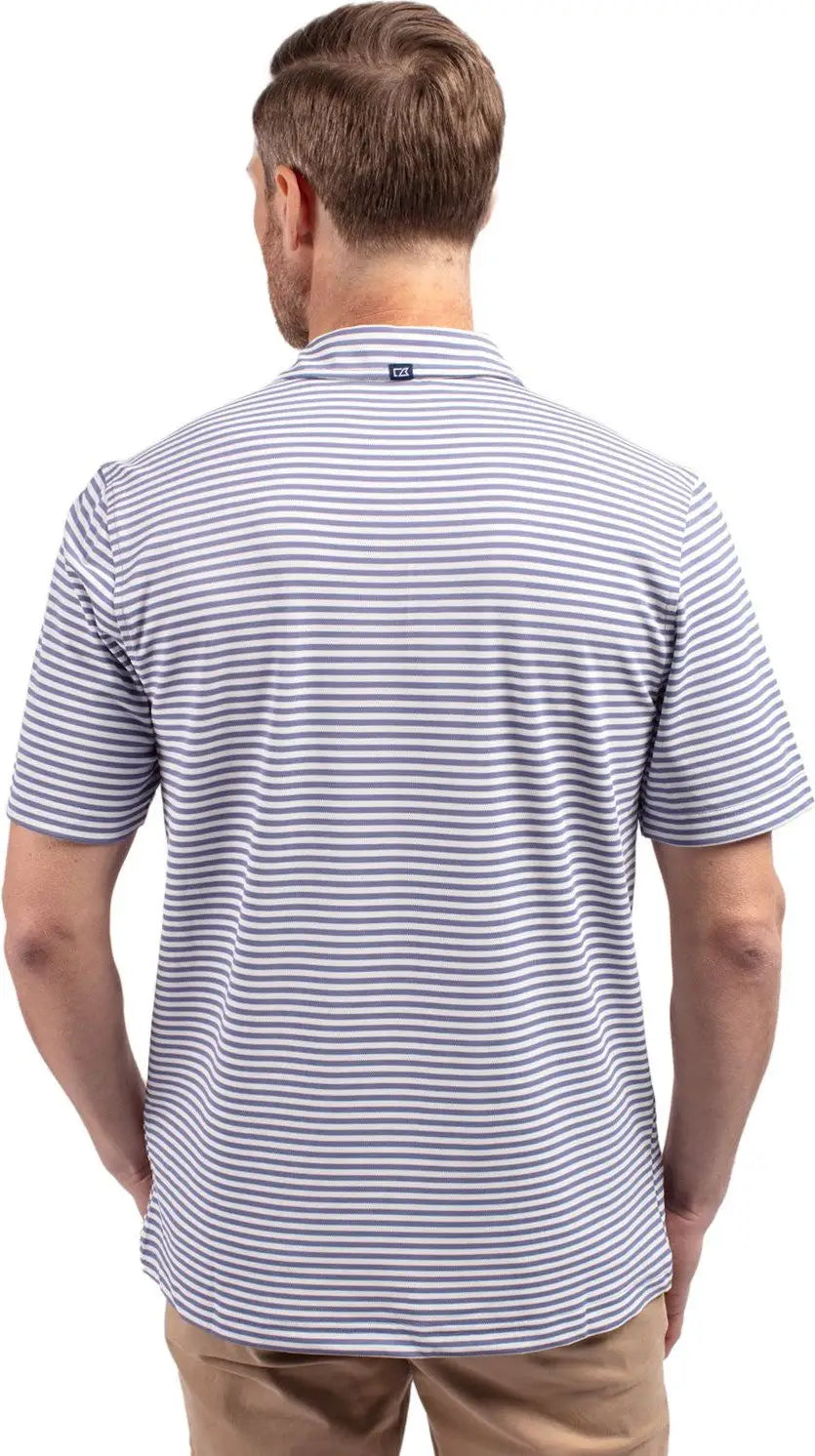 Cutter & Buck Mck01168 Virtue Eco Pique Stripe Recycled Mens Polo - Hyacinth