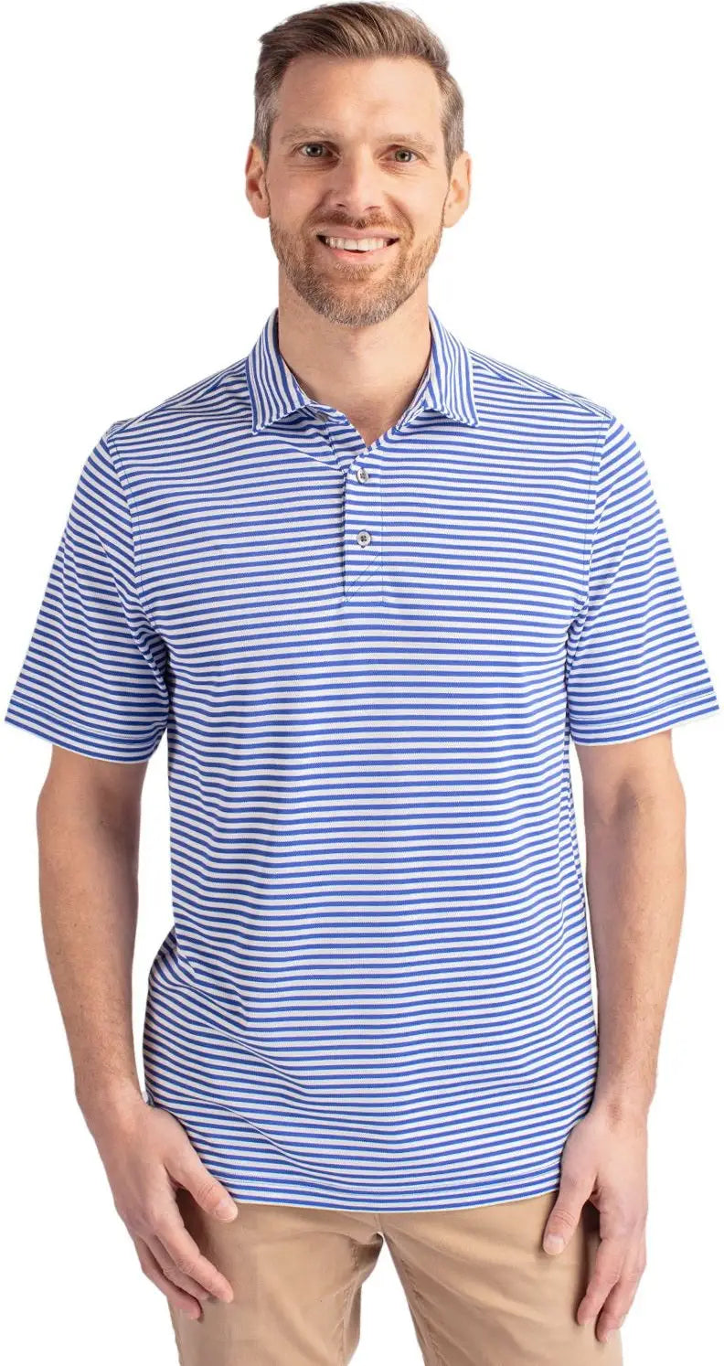 Cutter & Buck Mck01168 Virtue Eco Pique Stripe Recycled Mens Polo - Chelan - Adult s