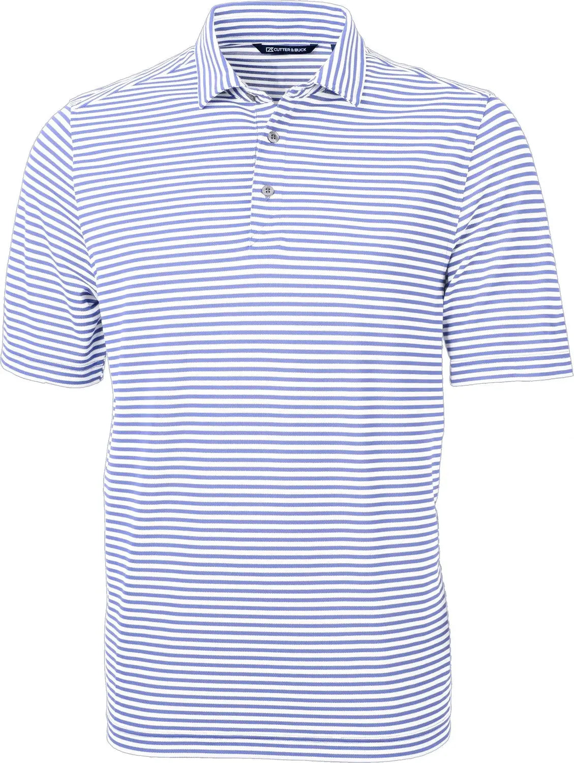 Cutter & Buck Mck01168 Virtue Eco Pique Stripe Recycled Mens Polo - Hyacinth - Adult s