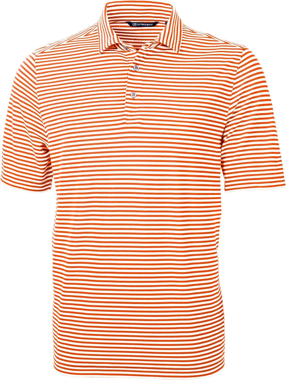 Cutter & Buck Mck01168 Virtue Eco Pique Stripe Recycled Mens Polo - College Orange