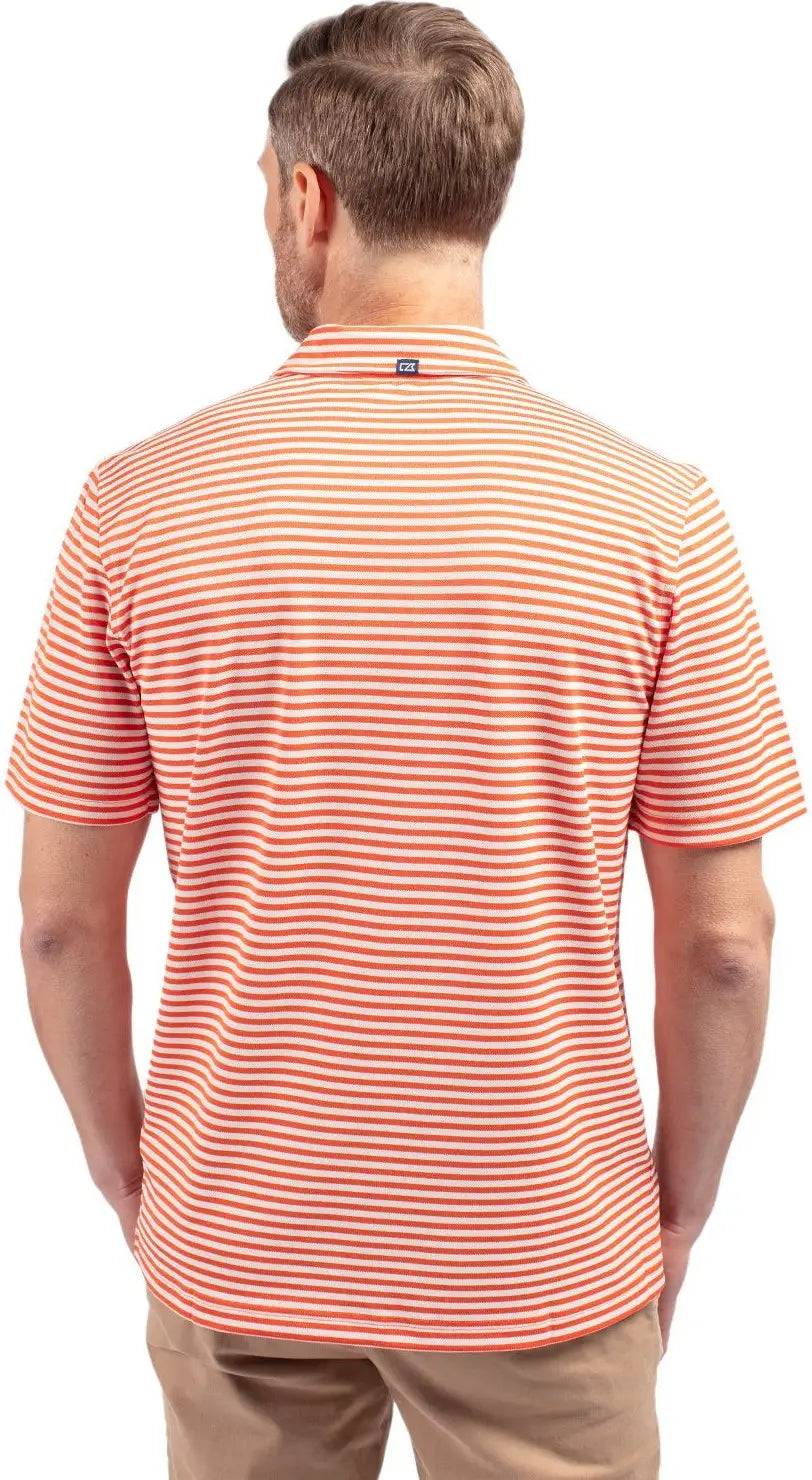 Cutter & Buck Mck01168 Virtue Eco Pique Stripe Recycled Mens Polo - College Orange