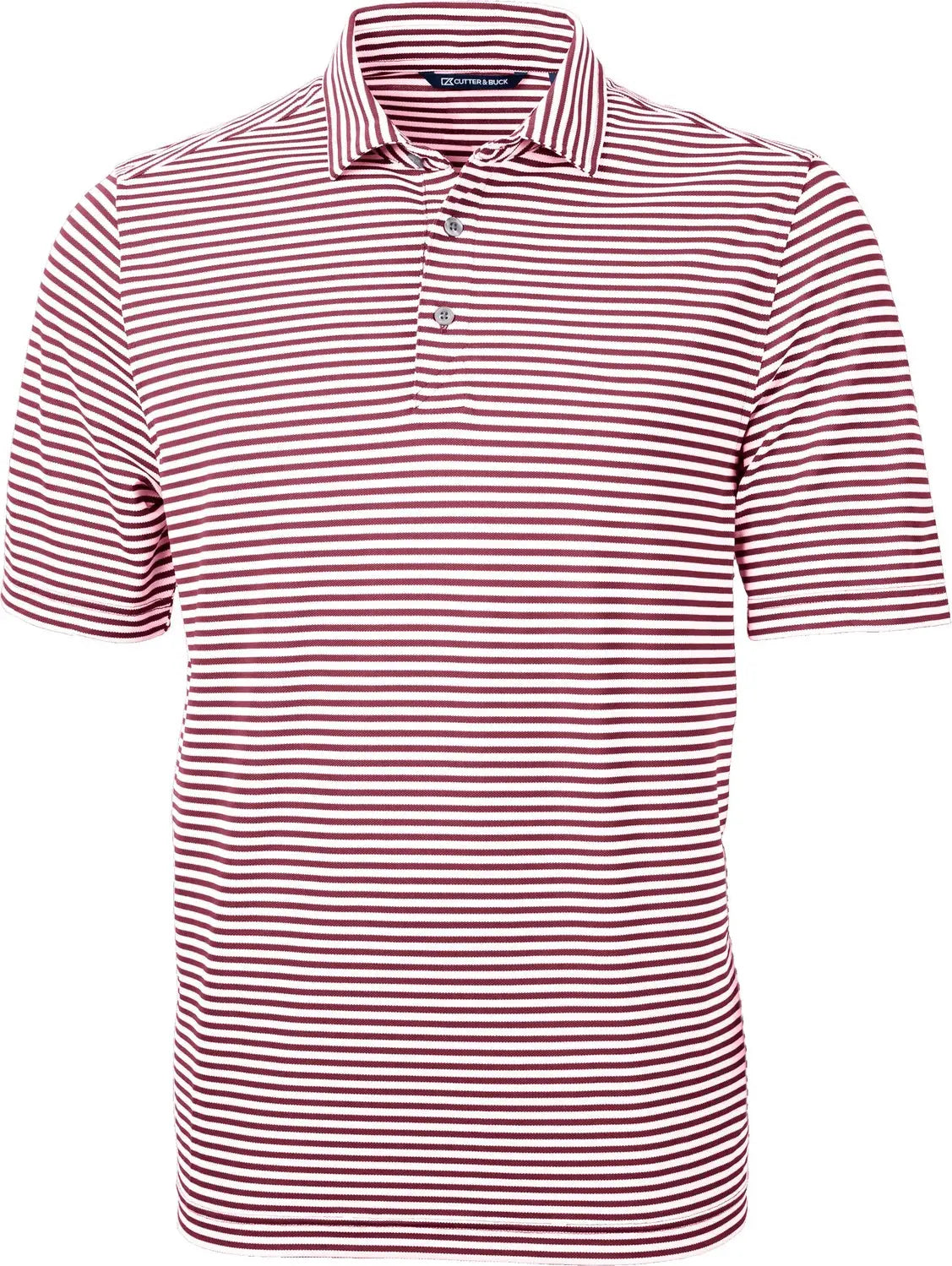 Cutter & Buck Mck01168 Virtue Eco Pique Stripe Recycled Mens Polo - Chutney