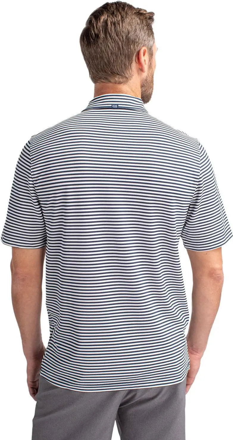 Cutter & Buck Mck01168 Virtue Eco Pique Stripe Recycled Mens Polo - Navy Blue