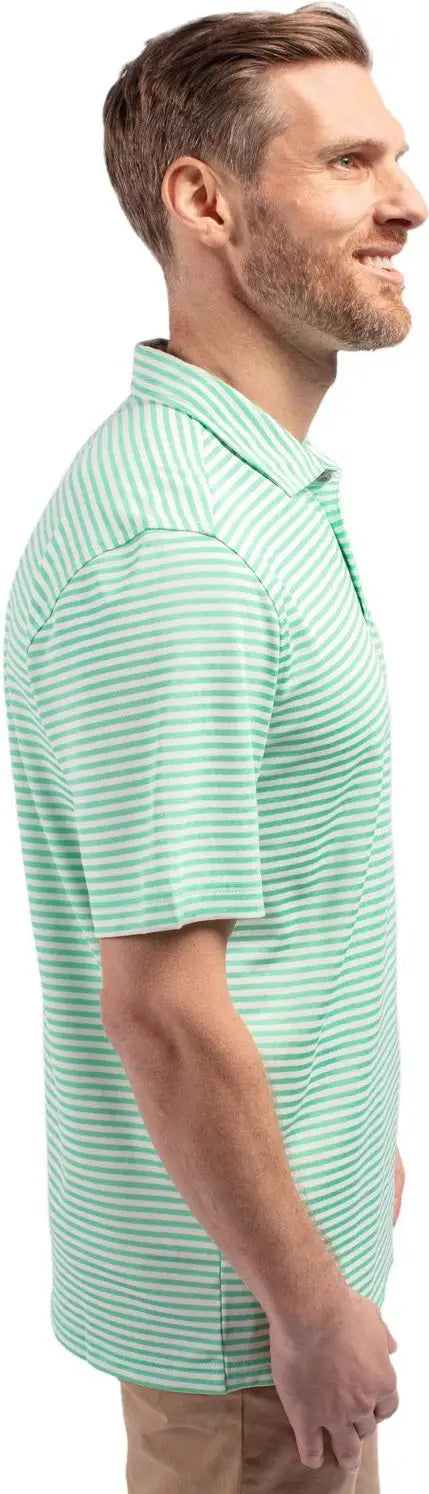 Cutter & Buck Mck01168 Virtue Eco Pique Stripe Recycled Mens Polo - Fresh Mint