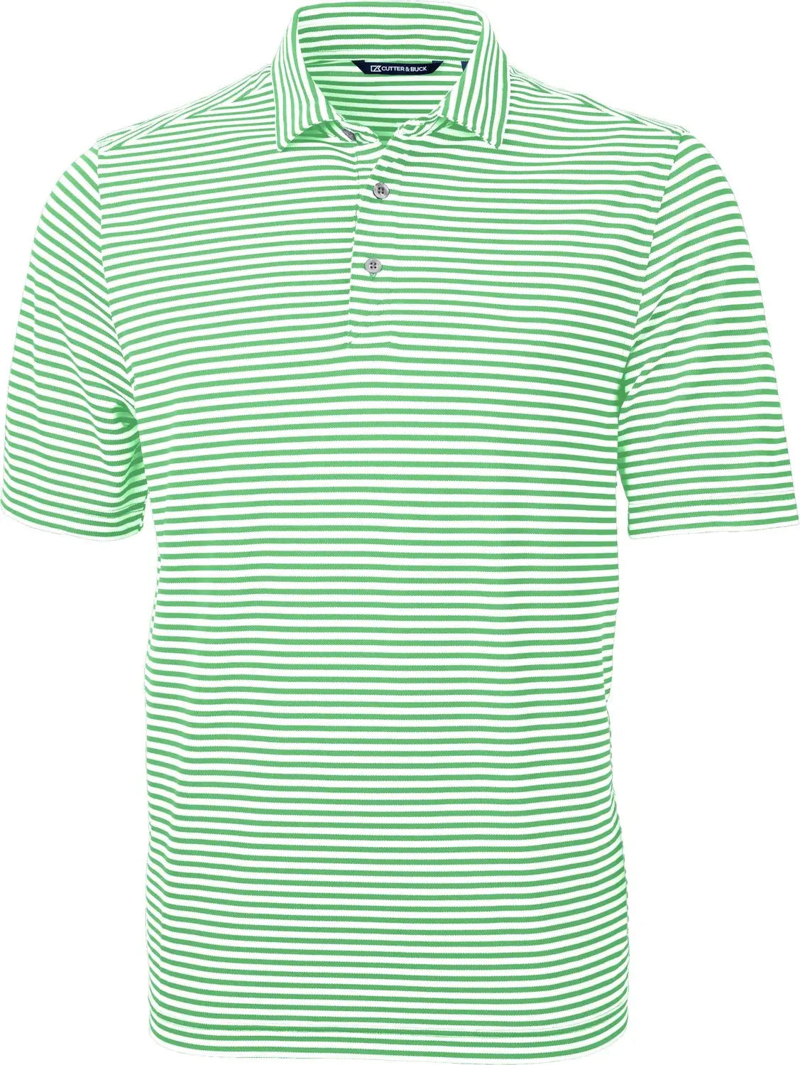 Cutter & Buck Mck01168 Virtue Eco Pique Stripe Recycled Mens Polo - Kelly Green