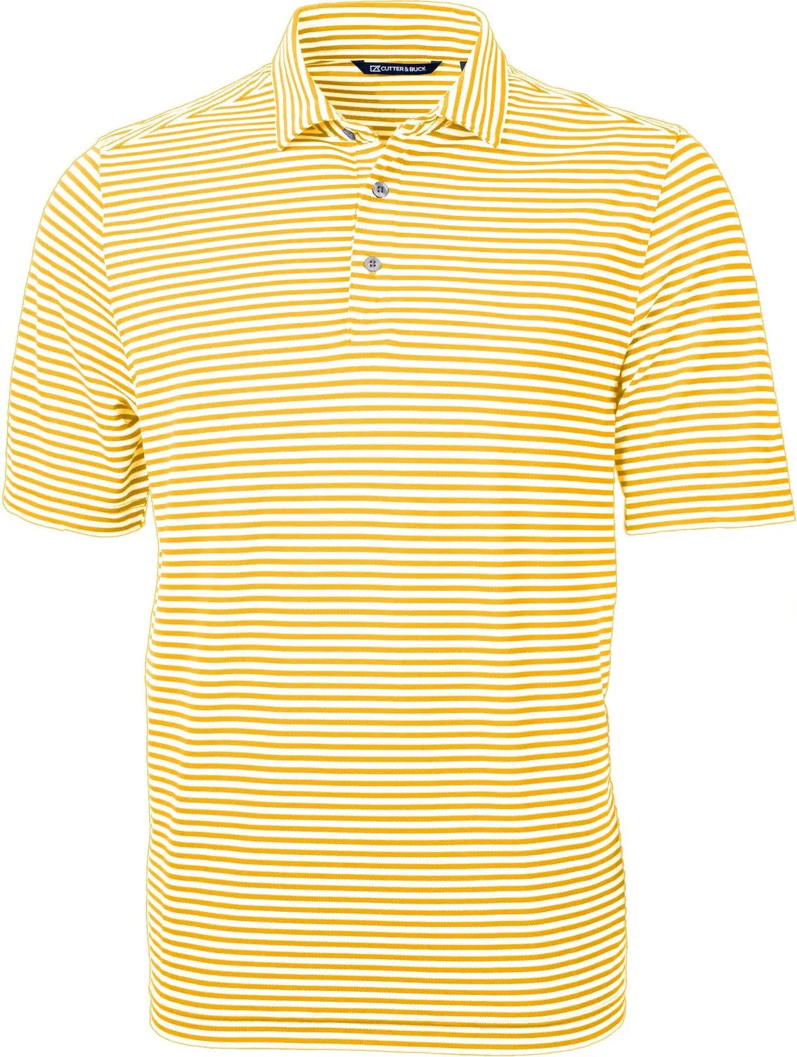 Cutter & Buck Mck01168 Virtue Eco Pique Stripe Recycled Mens Polo - College Gold