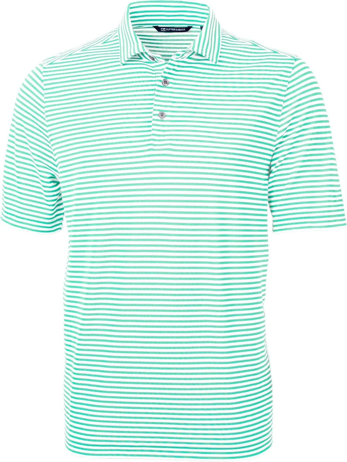 Cutter & Buck Mck01168 Virtue Eco Pique Stripe Recycled Mens Polo - Fresh Mint