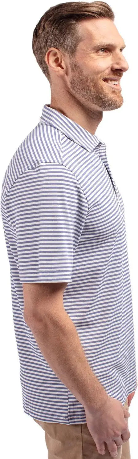 Cutter & Buck Mck01168 Virtue Eco Pique Stripe Recycled Mens Polo - Hyacinth