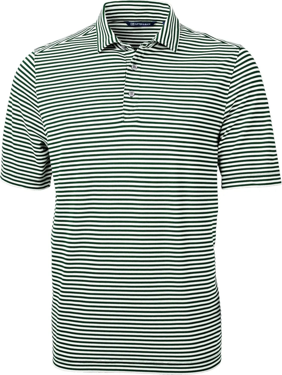 Cutter & Buck Mck01168 Virtue Eco Pique Stripe Recycled Mens Polo - Hunter