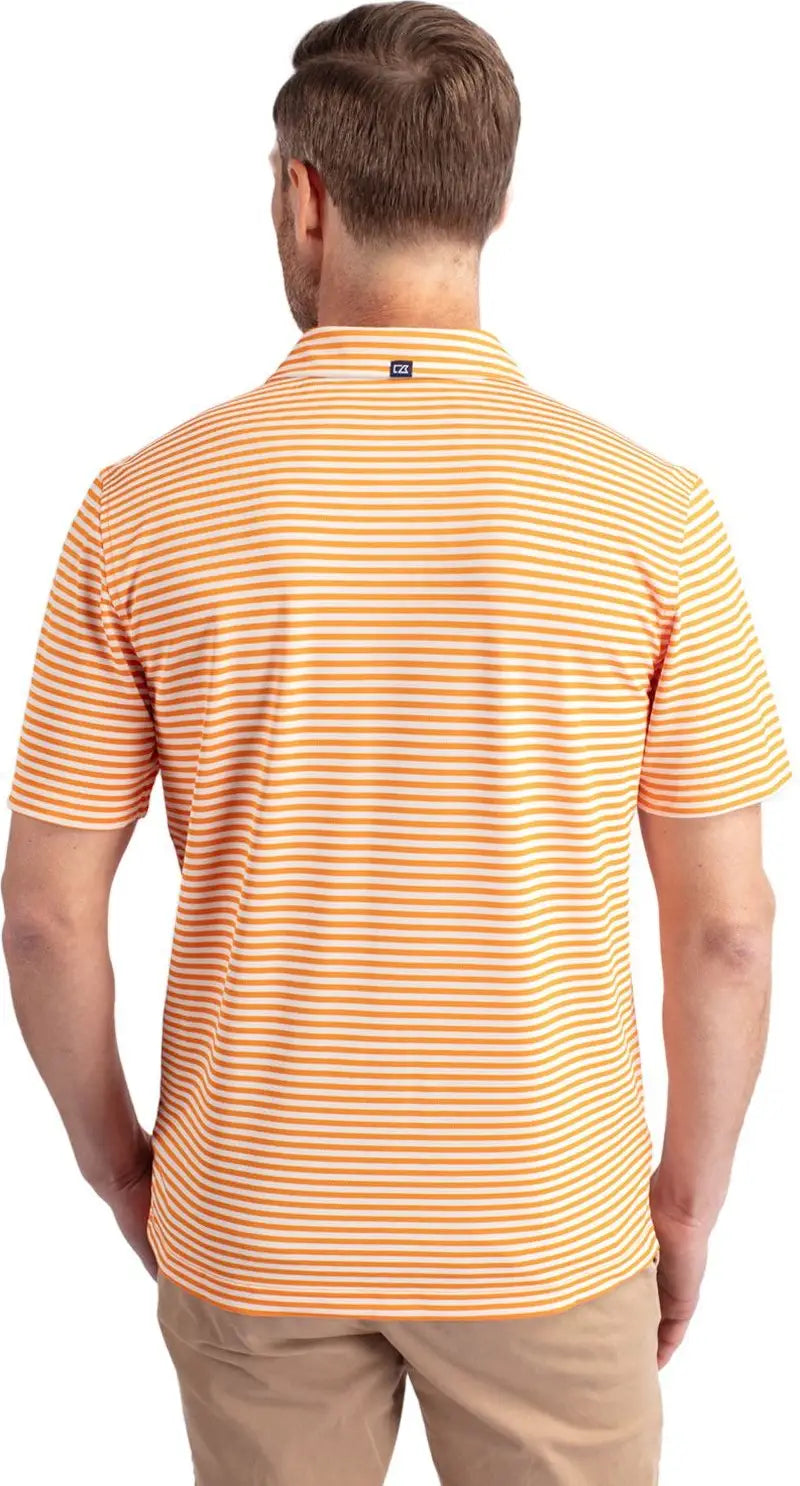Cutter & Buck Mck01168 Virtue Eco Pique Stripe Recycled Mens Polo - Orange Burst