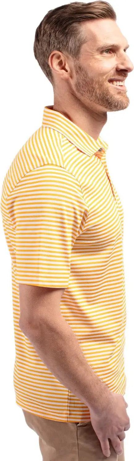 Cutter & Buck Mck01168 Virtue Eco Pique Stripe Recycled Mens Polo - College Gold