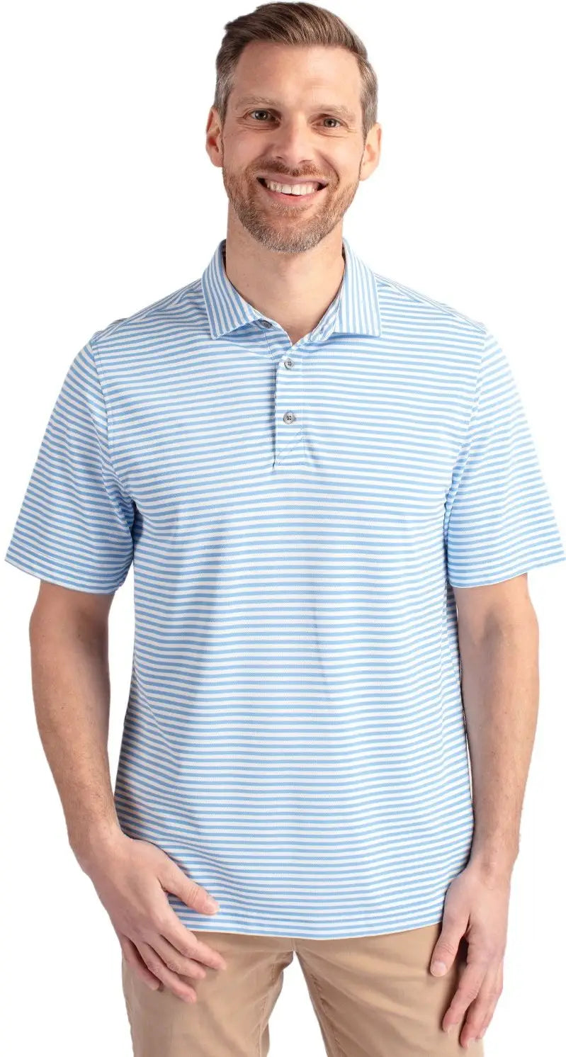 Cutter & Buck Mck01168 Virtue Eco Pique Stripe Recycled Mens Polo - Atlas - Adult s