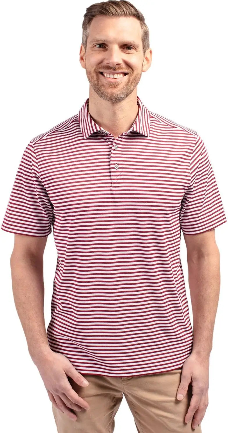 Cutter & Buck Mck01168 Virtue Eco Pique Stripe Recycled Mens Polo - Chutney - Adult s