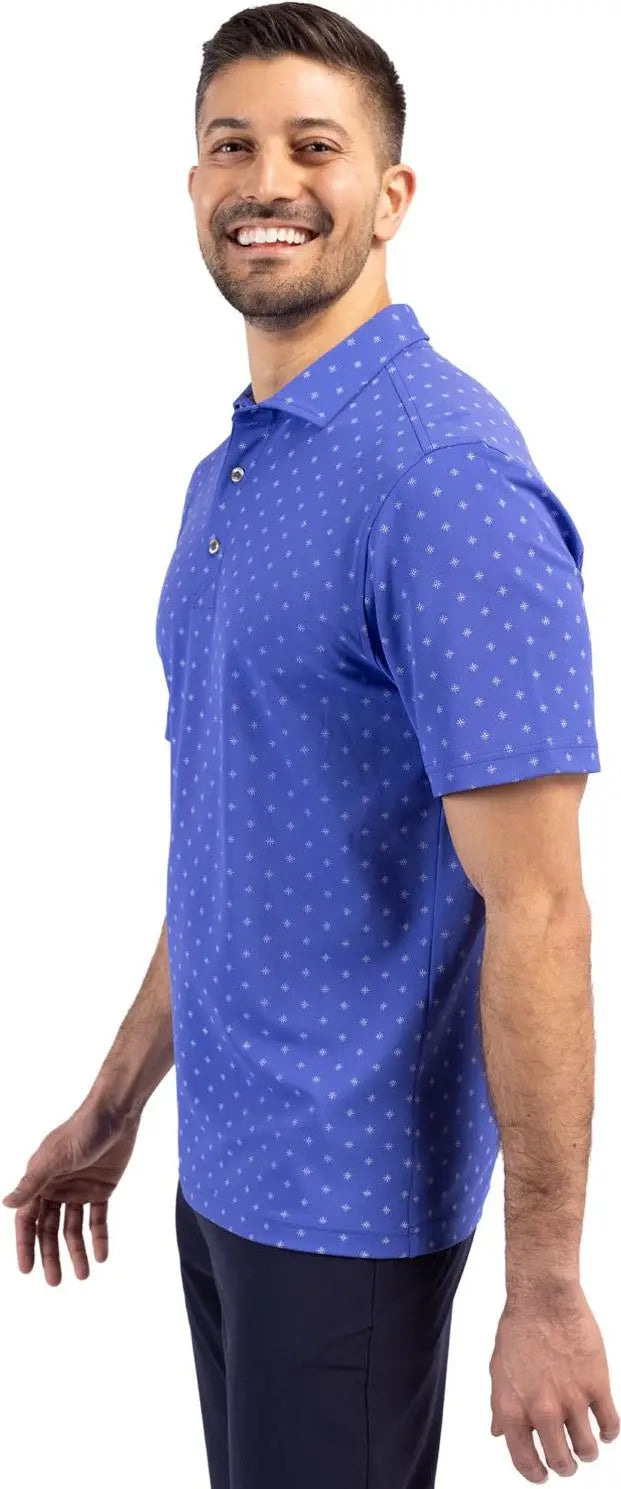 Cutter & Buck Mck01170 Virtue Eco Pique Tile Print Recycled Mens Polo - Chelan