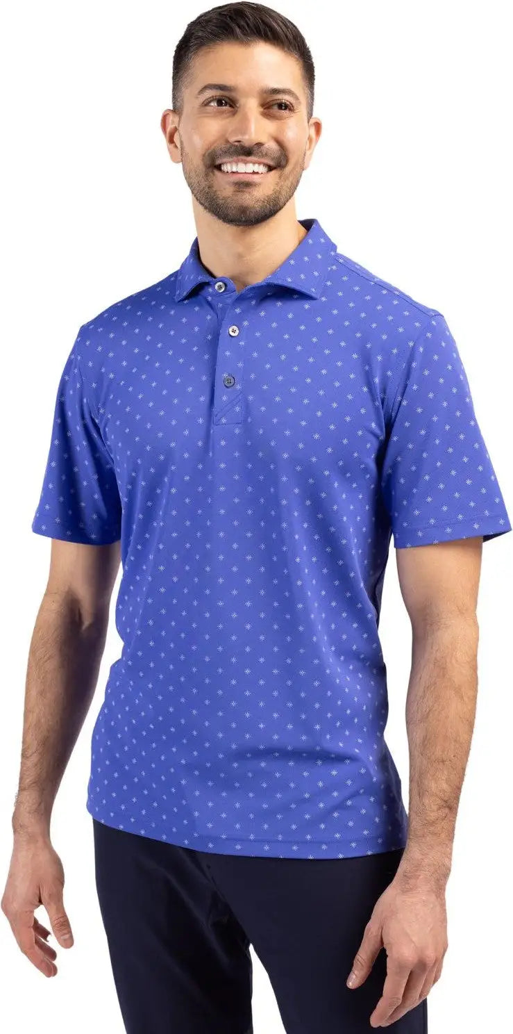 Cutter & Buck Mck01170 Virtue Eco Pique Tile Print Recycled Mens Polo - Chelan - Adult s