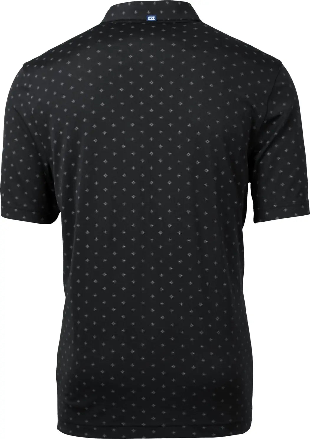 Cutter & Buck Mck01170 Virtue Eco Pique Tile Print Recycled Mens Polo - Black