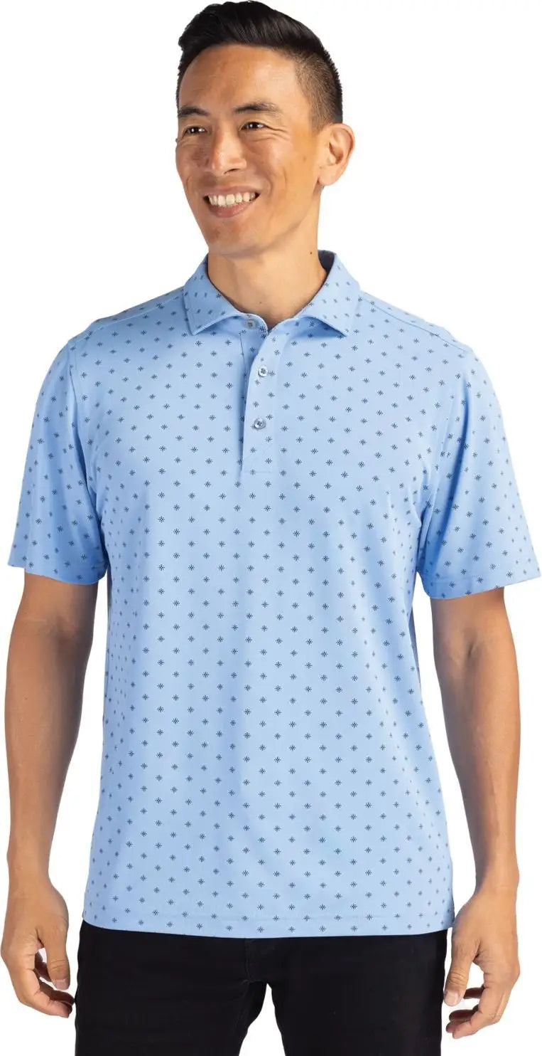 Cutter & Buck Mck01170 Virtue Eco Pique Tile Print Recycled Mens Polo - Atlas - Adult s