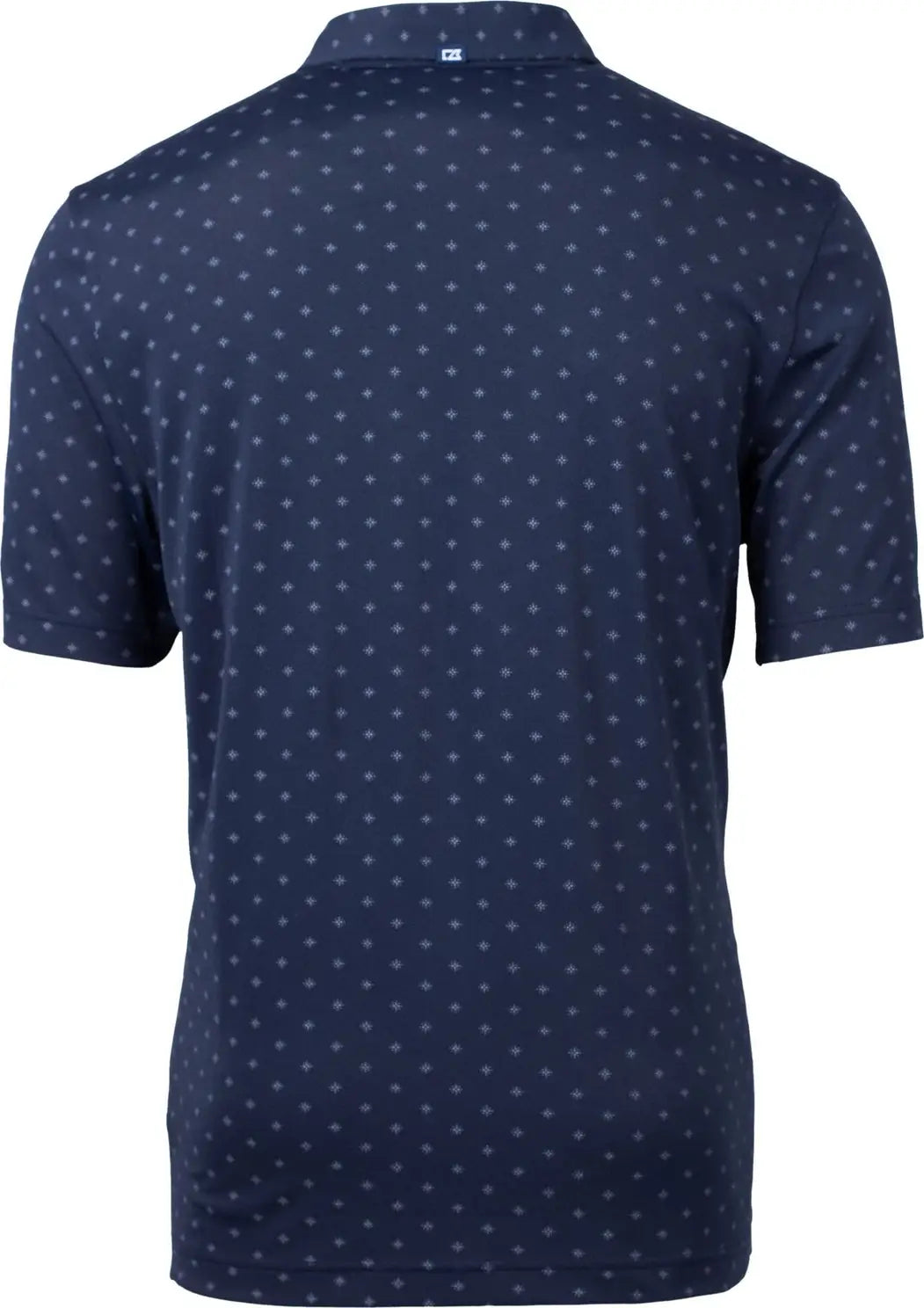 Cutter & Buck Mck01170 Virtue Eco Pique Tile Print Recycled Mens Polo - Navy Blue