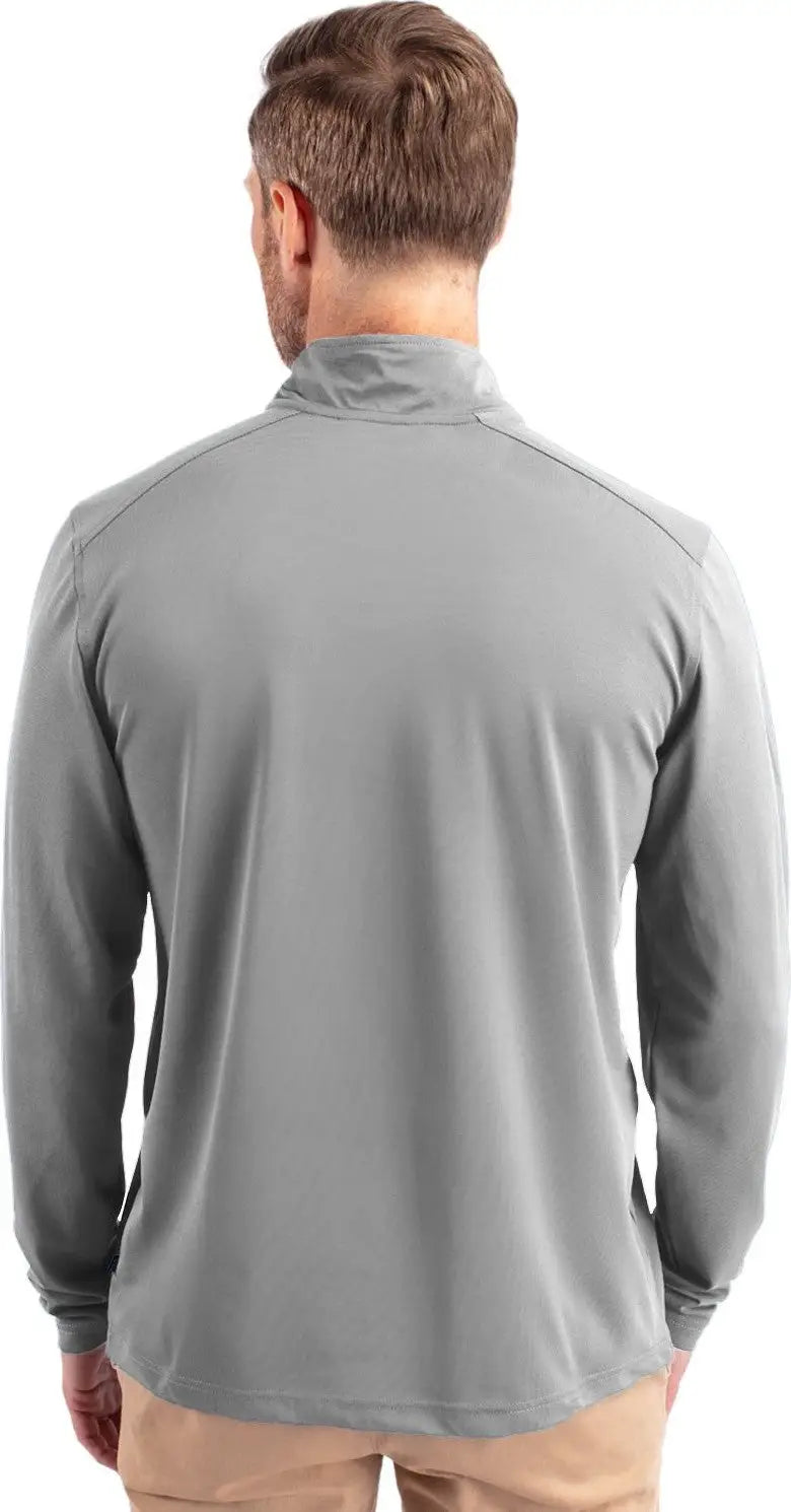Cutter & Buck Mck01187 Virtue Eco Pique Recycled Quarter Zip Mens Pullover - Polished