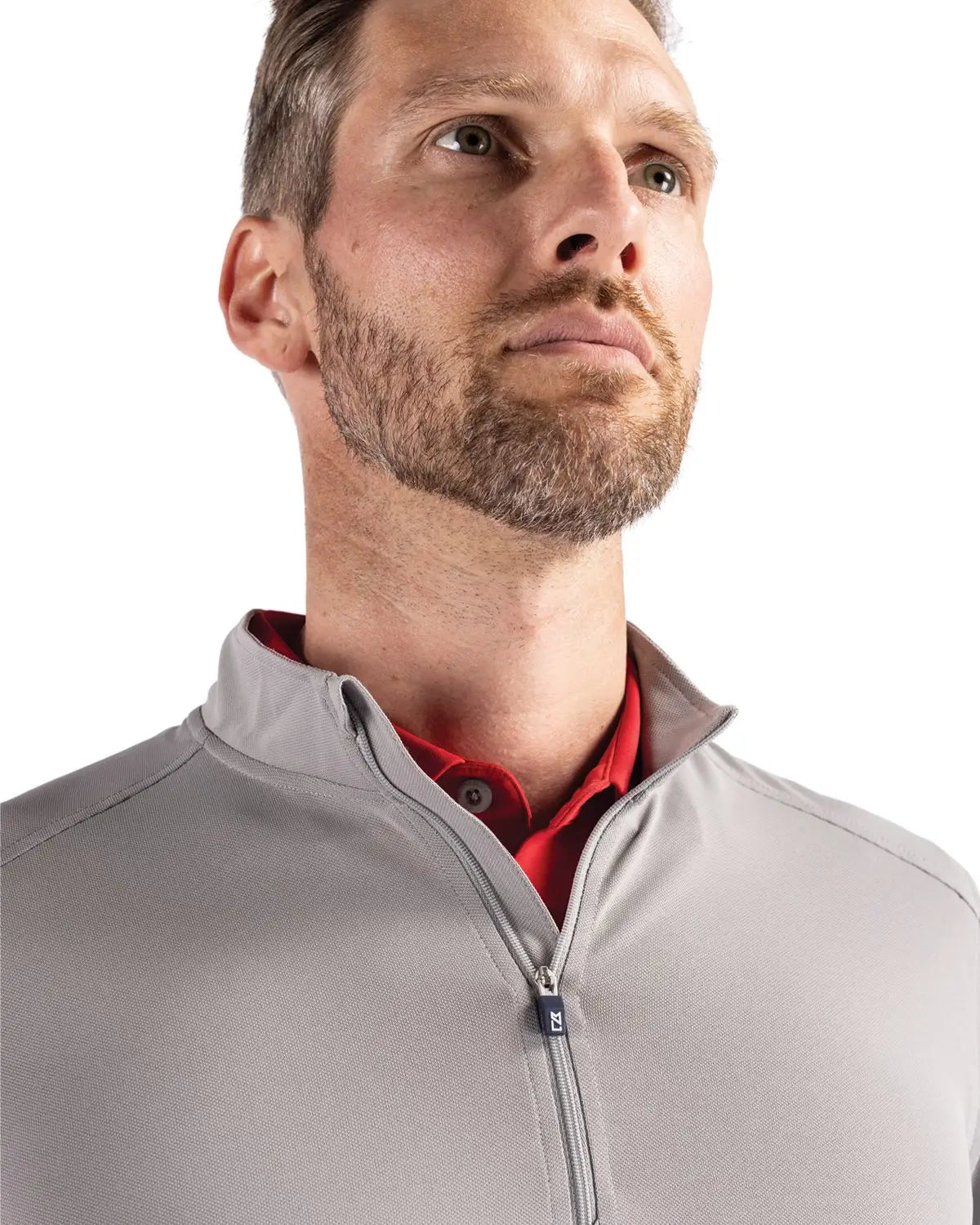 Cutter & Buck Mck01187 Virtue Eco Pique Recycled Quarter Zip Mens Pullover - Polished - Adult Xs
