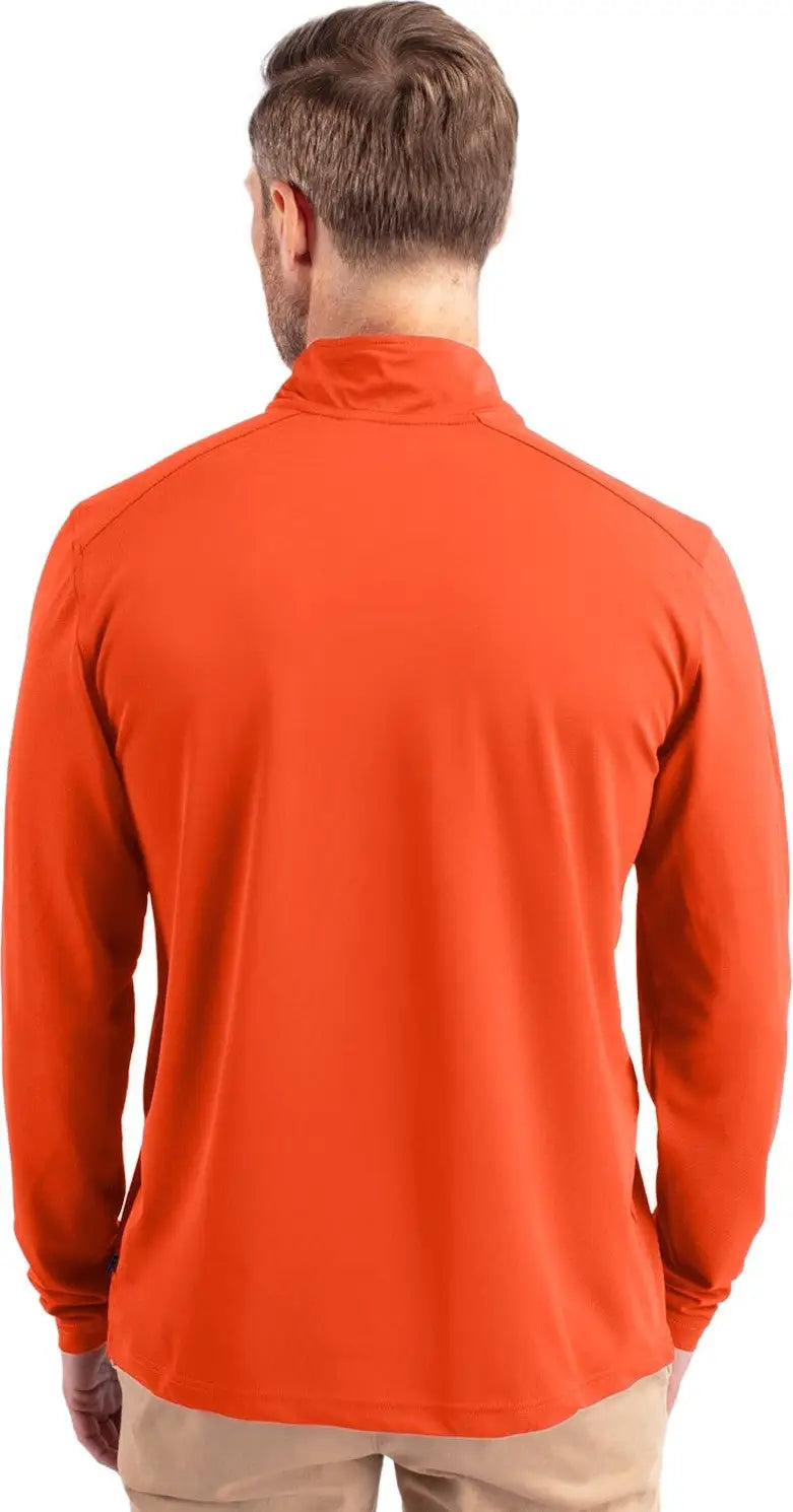 Cutter & Buck Mck01187 Virtue Eco Pique Recycled Quarter Zip Mens Pullover - College Orange - Adult Xs