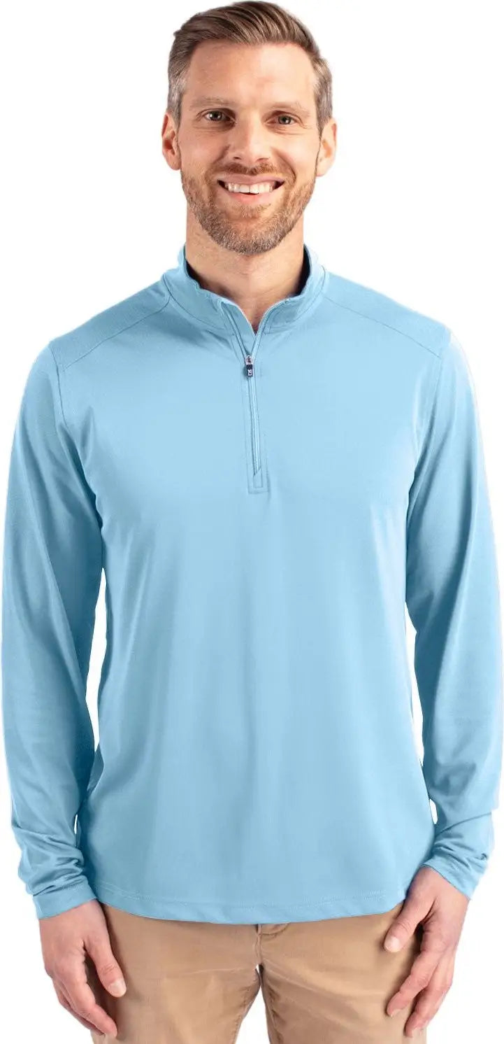 Cutter & Buck Mck01187 Virtue Eco Pique Recycled Quarter Zip Mens Pullover - Atlas - Adult s