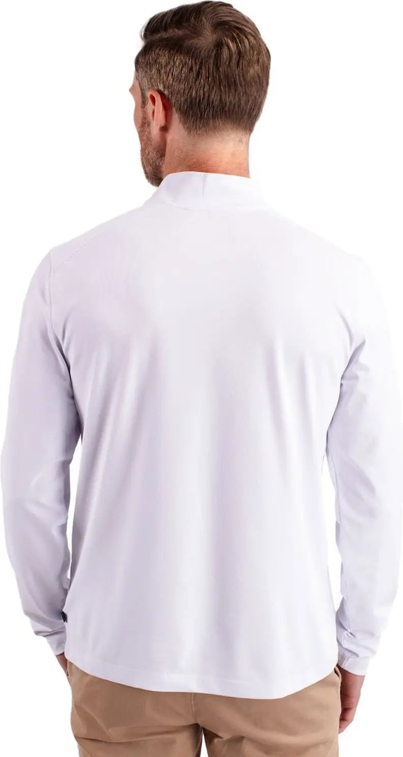 Cutter & Buck Mck01187 Virtue Eco Pique Recycled Quarter Zip Mens Pullover - White