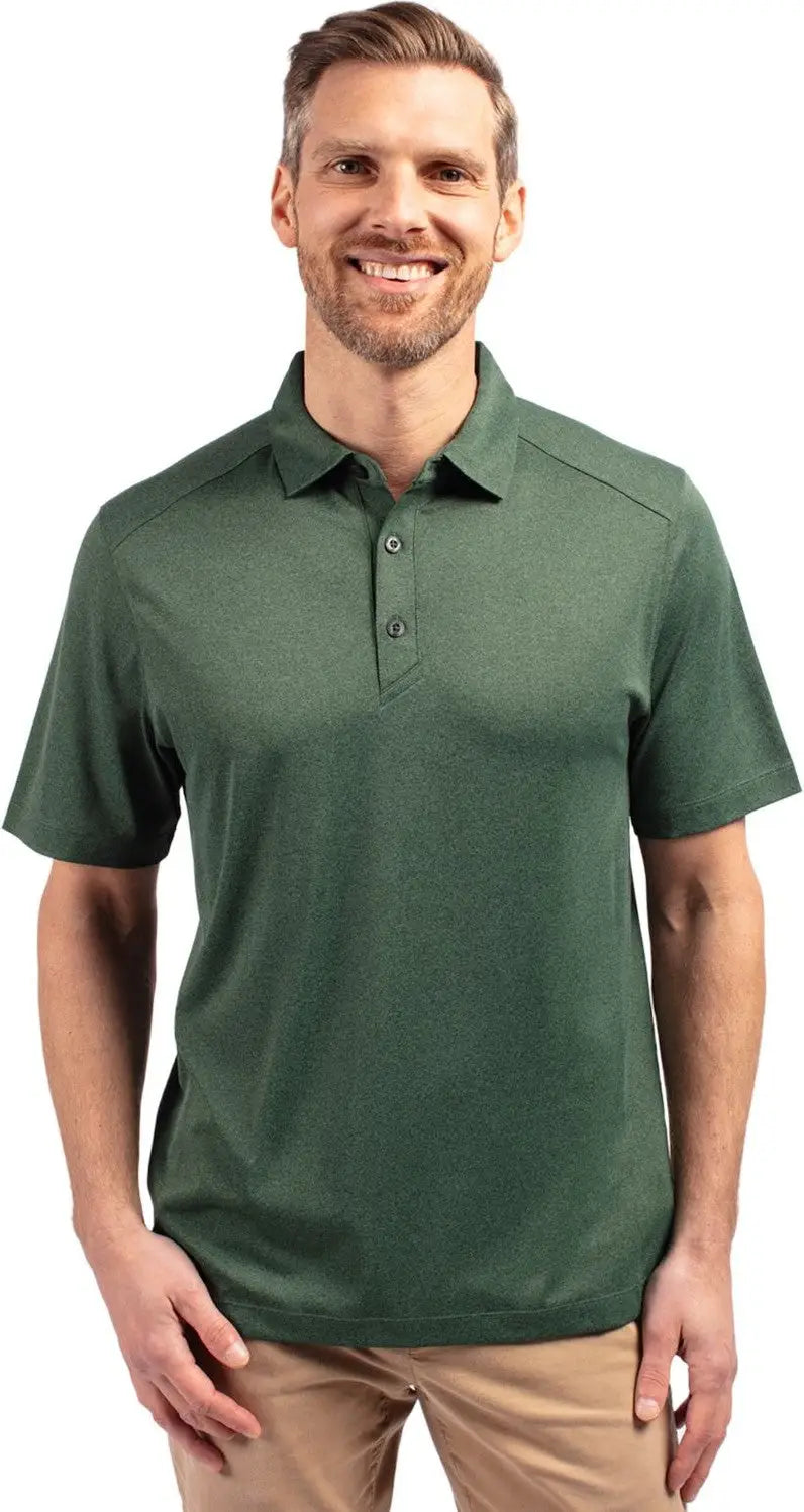 Cutter & Buck Mck01236 Forge Eco Stretch Recycled Mens Polo - Dark Hunter Heather - Adult s