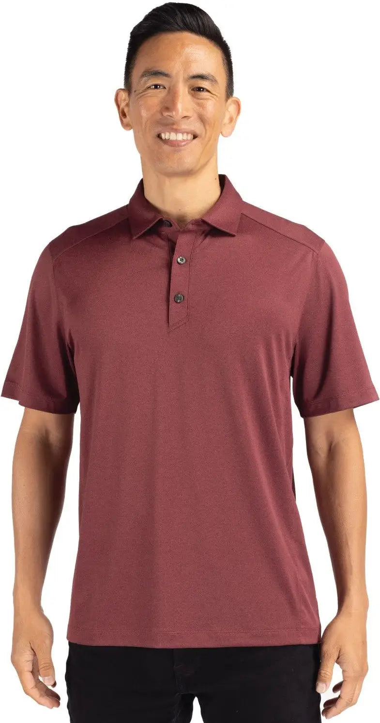 Cutter & Buck Mck01236 Forge Eco Stretch Recycled Mens Polo - Dark Bordeaux Heather - Adult s