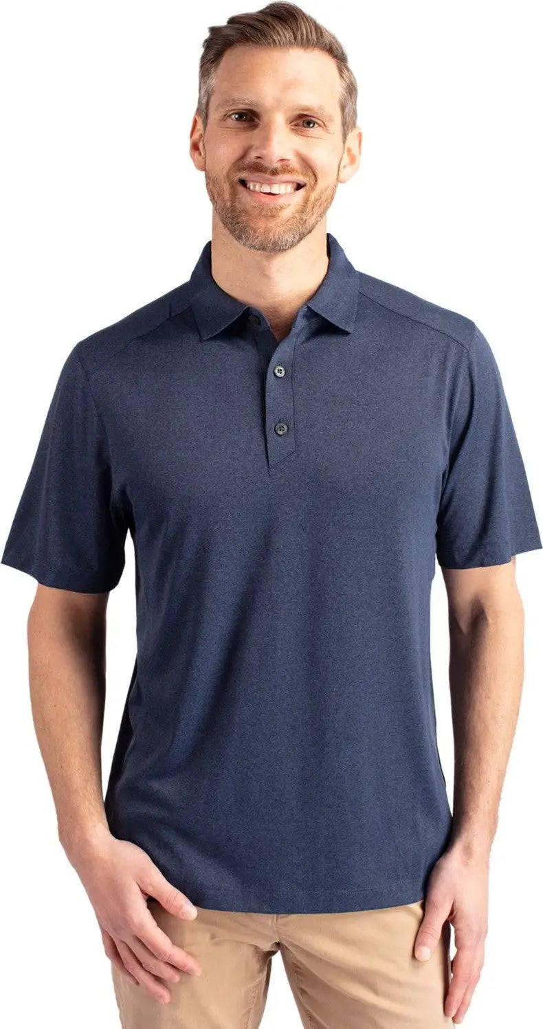 Cutter & Buck Mck01236 Forge Eco Stretch Recycled Mens Polo - Dark Navy Blue Heather - Adult s