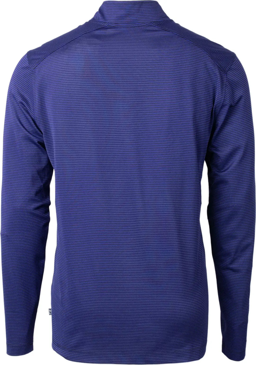 Cutter & Buck Mck01258 Virtue Eco Pique Micro Stripe Recycled Mens Quarter Zip - Tour Blue Black