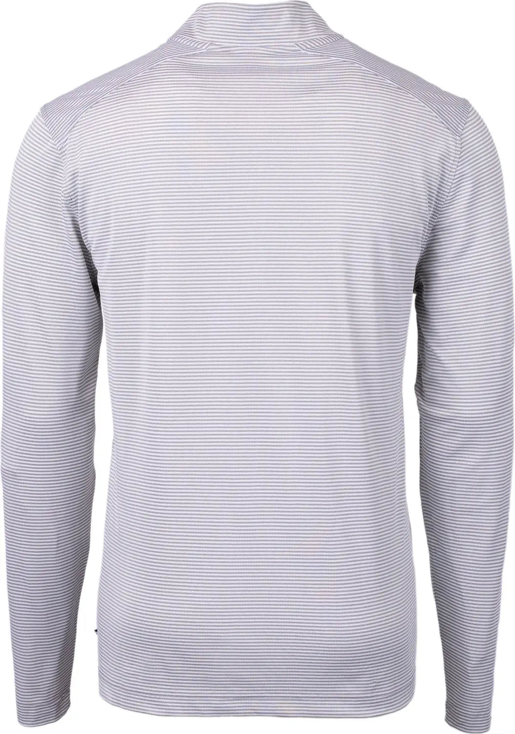 Cutter & Buck Mck01258 Virtue Eco Pique Micro Stripe Recycled Mens Quarter Zip - Polished White