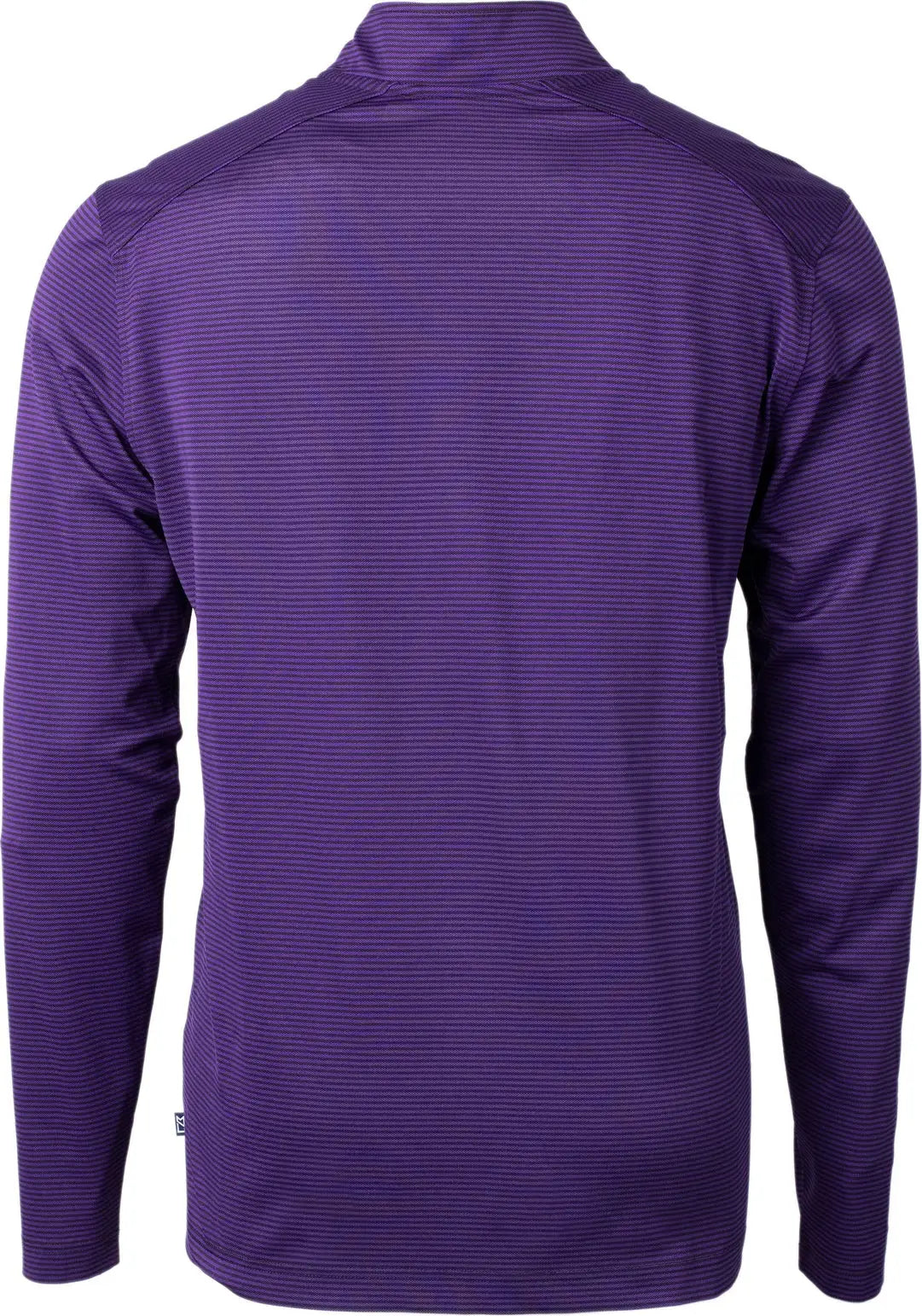 Cutter & Buck Mck01258 Virtue Eco Pique Micro Stripe Recycled Mens Quarter Zip - College Purple Black