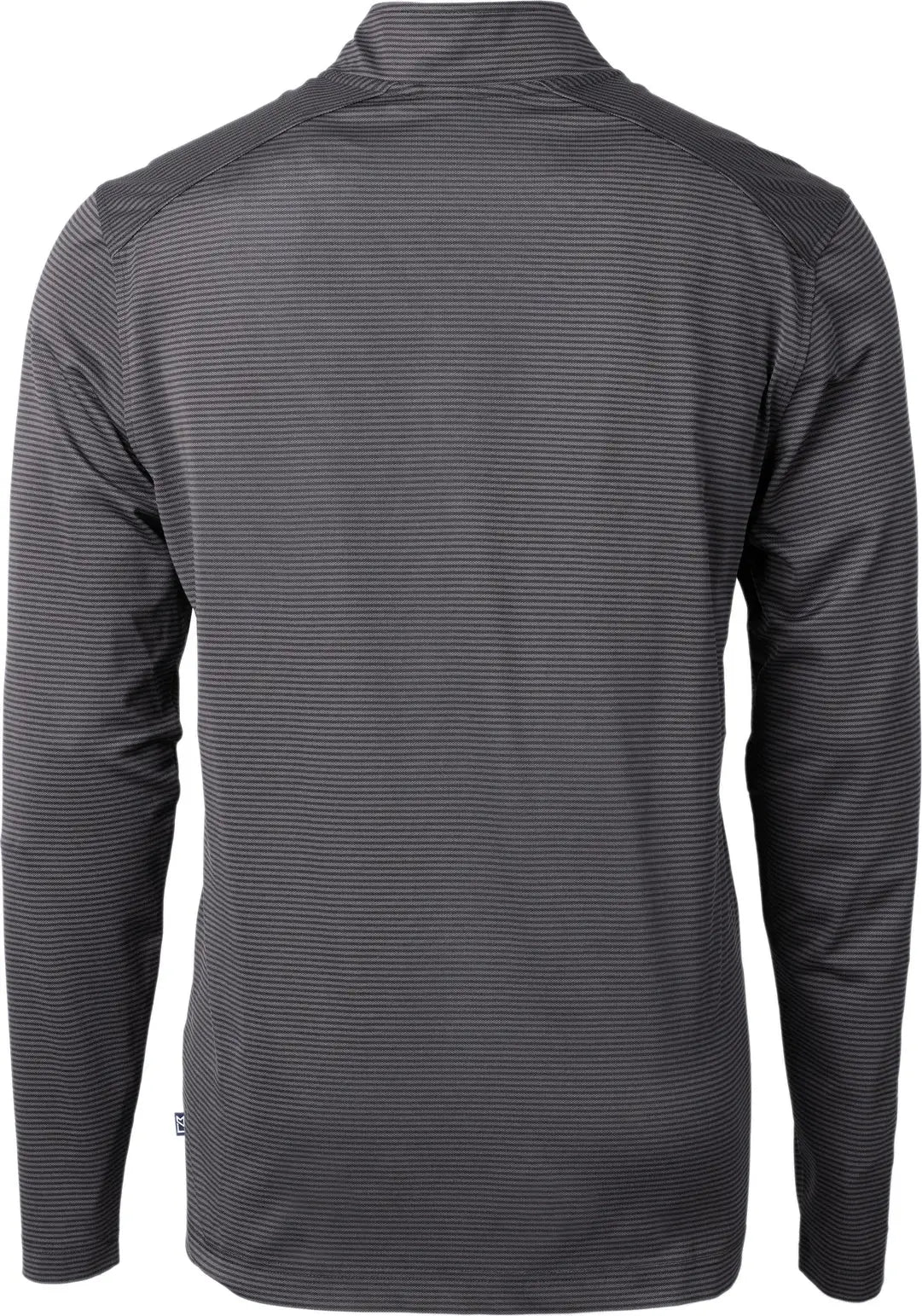 Cutter & Buck Mck01258 Virtue Eco Pique Micro Stripe Recycled Mens Quarter Zip - Black Elemental Gray