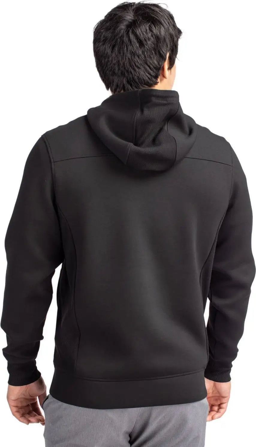 Cutter & Buck Mck01279 Roam Epic Versatility Half Zip Recycled Mens Hooded Pullover - Black