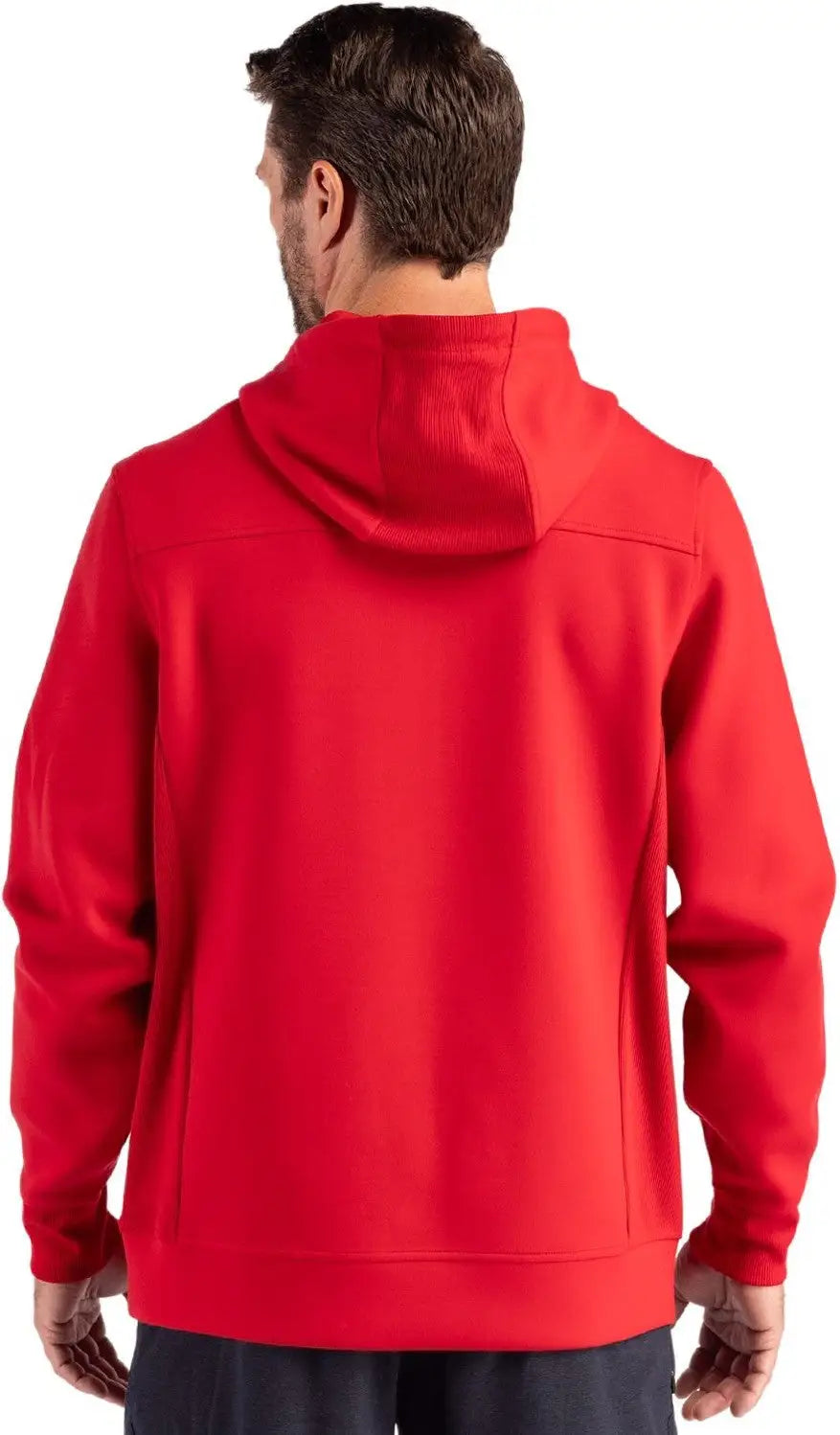 Cutter & Buck Mck01279 Roam Epic Versatility Half Zip Recycled Mens Hooded Pullover - Red