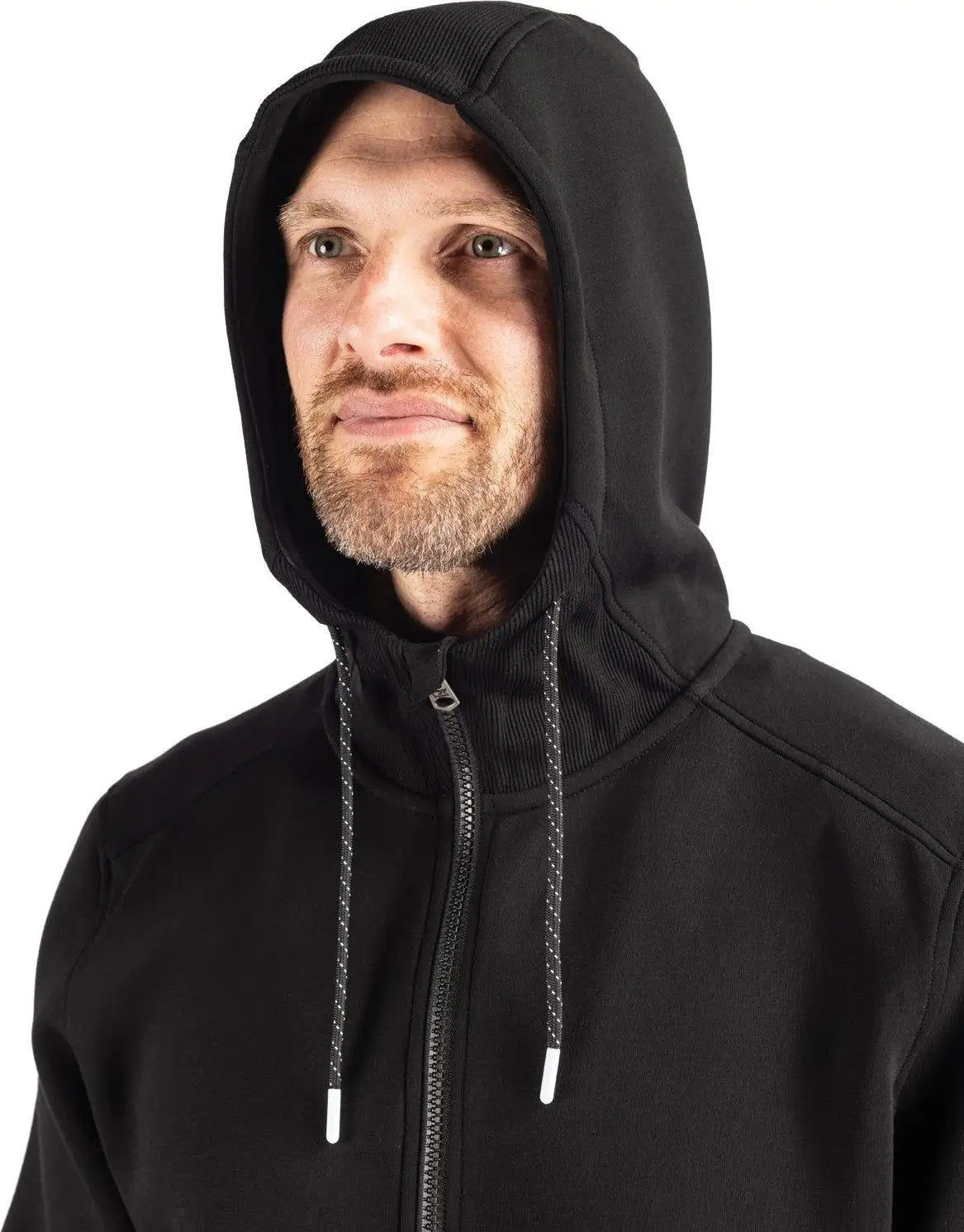 Cutter & Buck Mck01279 Roam Epic Versatility Half Zip Recycled Mens Hooded Pullover - Black