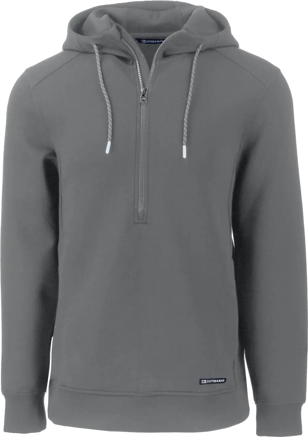 Cutter & Buck Mck01279 Roam Epic Versatility Half Zip Recycled Mens Hooded Pullover - Elemental Gray