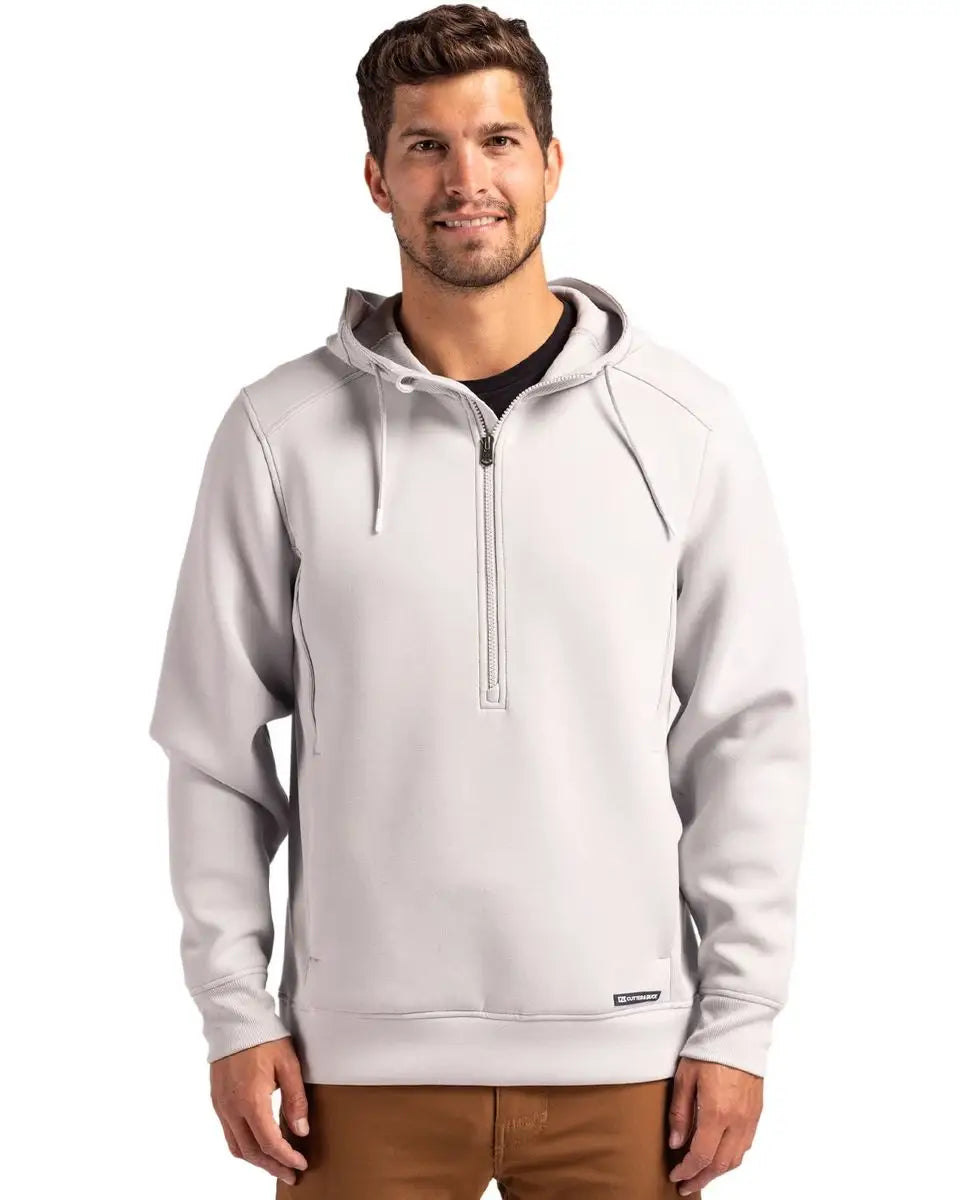 Cutter & Buck Mck01279 Roam Epic Versatility Half Zip Recycled Mens Hooded Pullover - Solitare