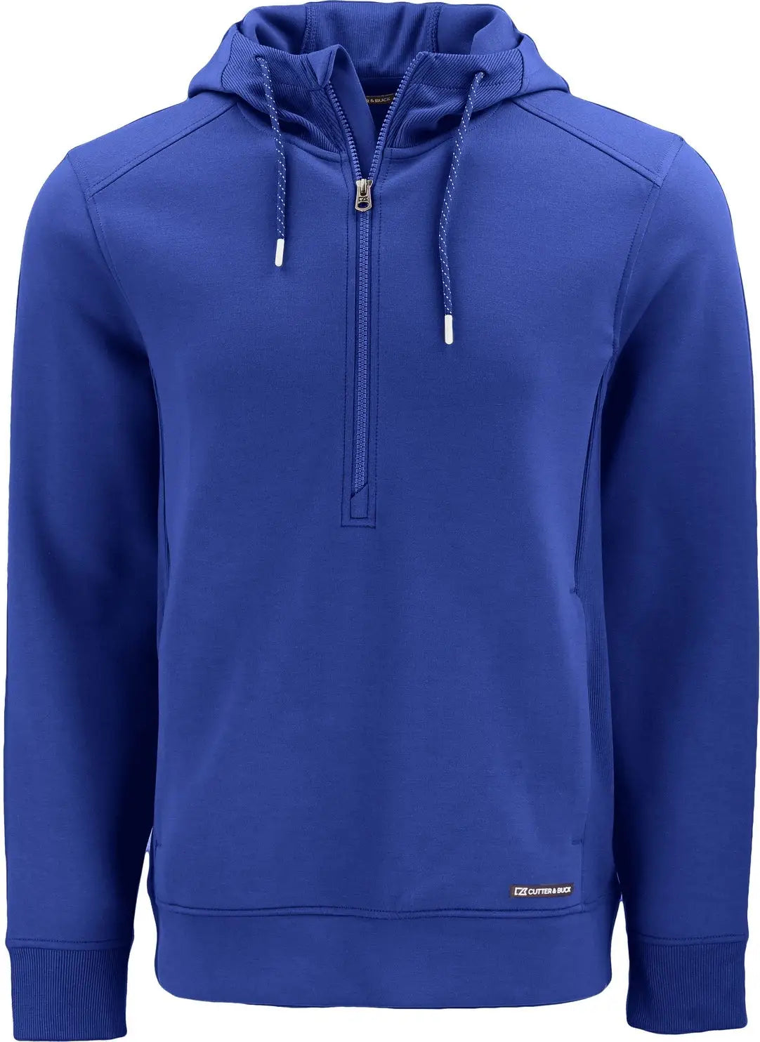 Cutter & Buck Mck01279 Roam Epic Versatility Half Zip Recycled Mens Hooded Pullover - Tour Blue