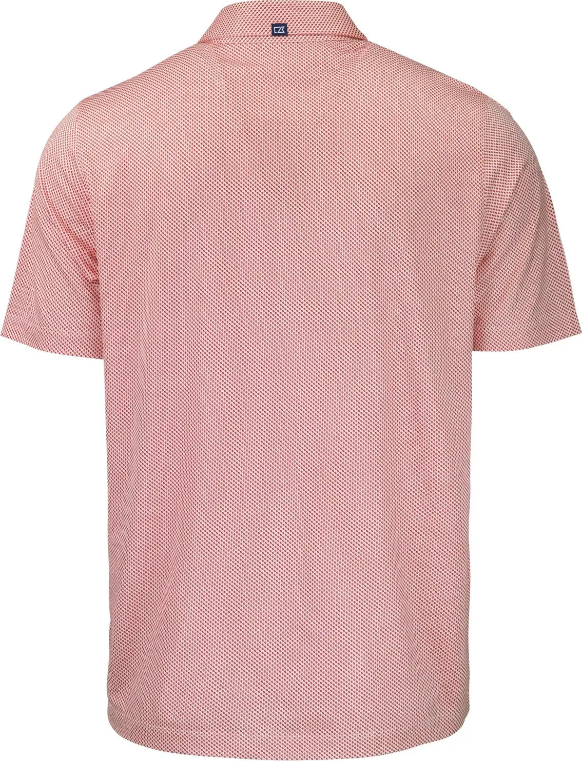 Cutter & Buck Mck01284 Pike Eco Symmetry Print Stretch Recycled Mens Polo - White Red