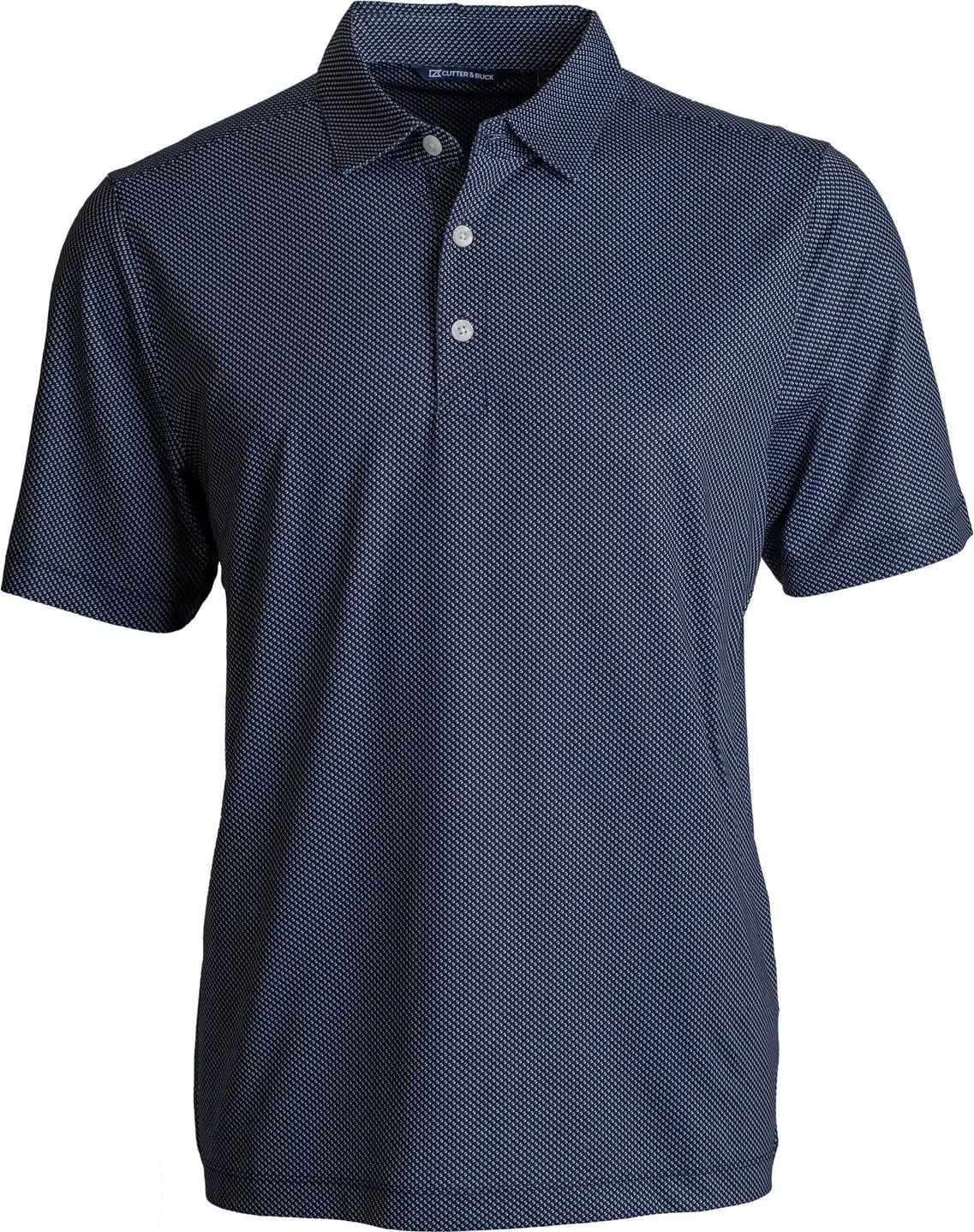 Cutter & Buck Mck01284 Pike Eco Symmetry Print Stretch Recycled Mens Polo - Navy Blue White