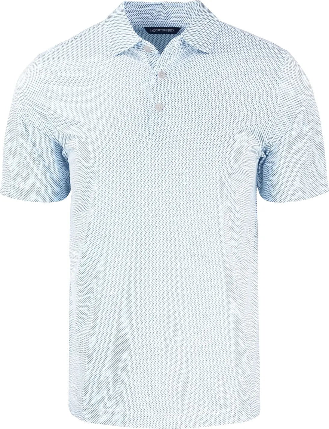 Cutter & Buck Mck01284 Pike Eco Symmetry Print Stretch Recycled Mens Polo - White Atlas