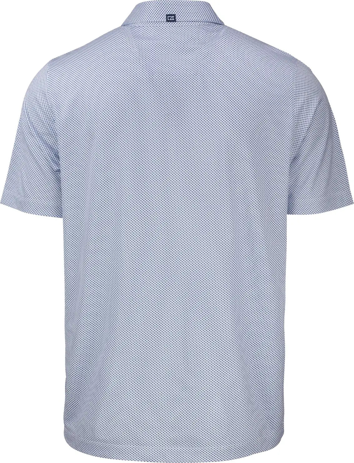 Cutter & Buck Mck01284 Pike Eco Symmetry Print Stretch Recycled Mens Polo - White Tour Blue