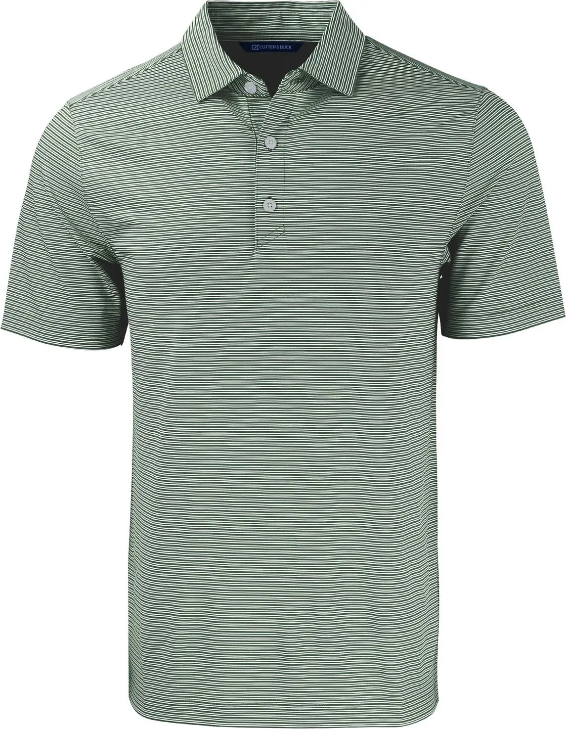 Cutter & Buck Mck01302 Forge Eco Double Stripe Stretch Recycled Mens Polo - Hunter White