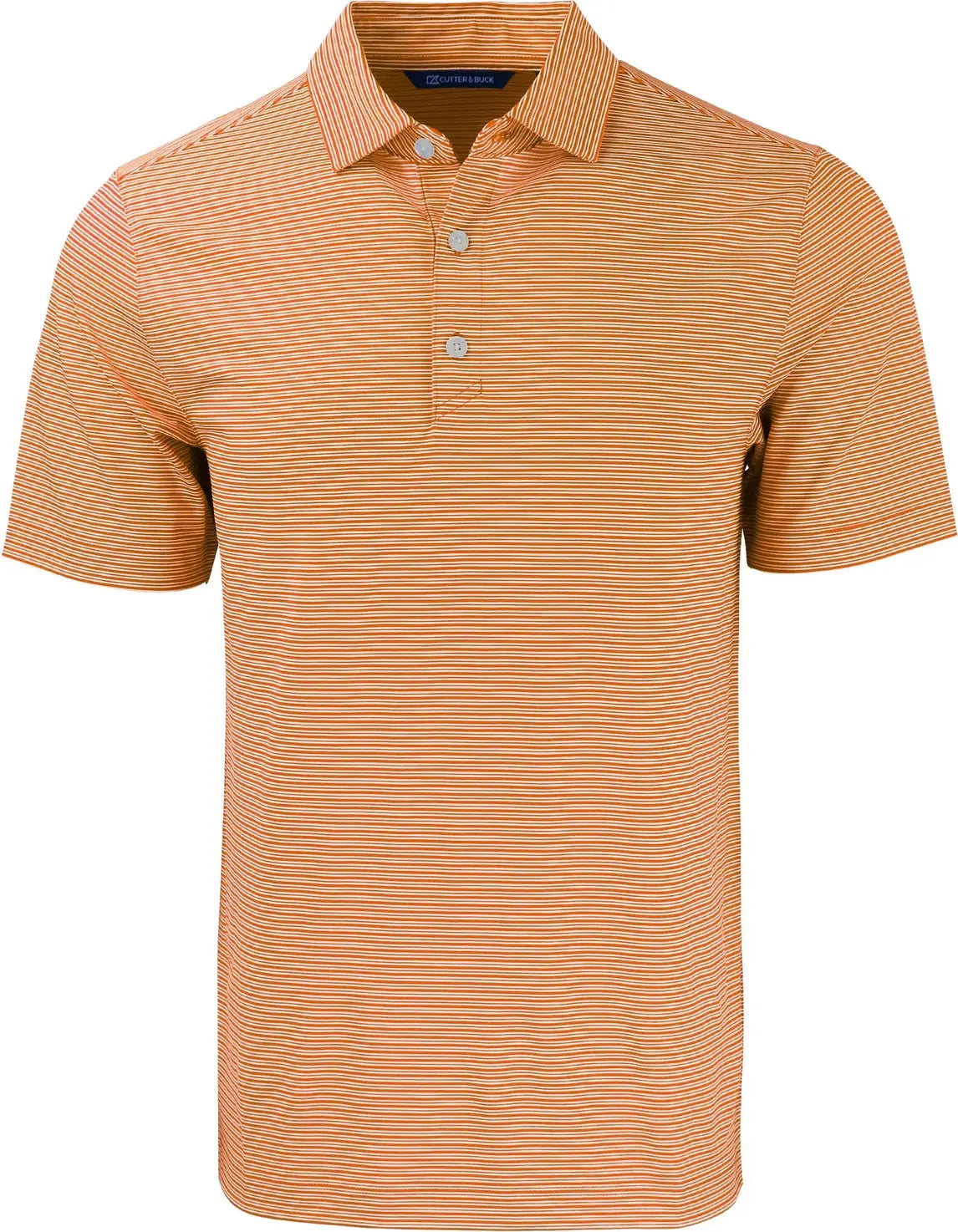 Cutter & Buck Mck01302 Forge Eco Double Stripe Stretch Recycled Mens Polo - College Orange White