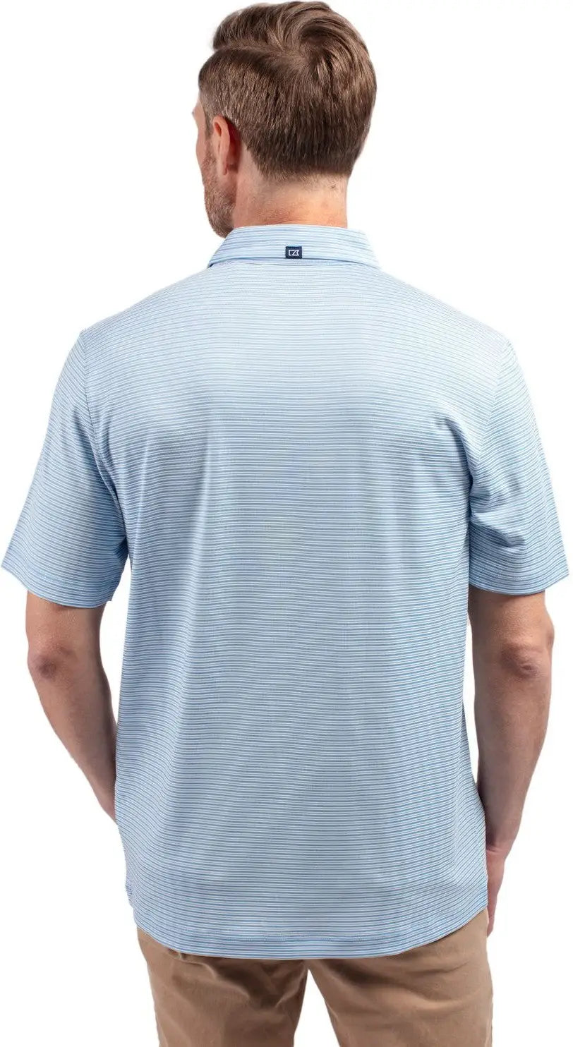 Cutter & Buck Mck01302 Forge Eco Double Stripe Stretch Recycled Mens Polo - Atlas White - Atlas/white / Adult s