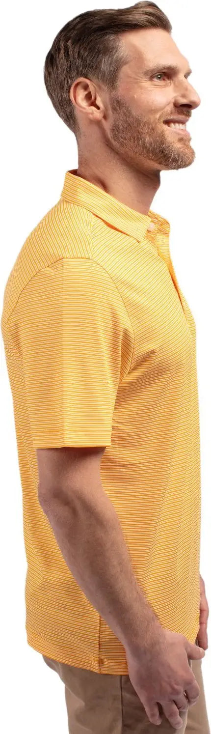 Cutter & Buck Mck01302 Forge Eco Double Stripe Stretch Recycled Mens Polo - College Gold White