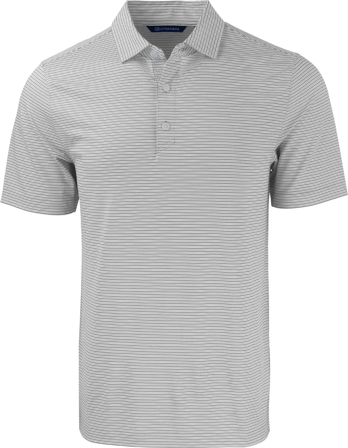 Cutter & Buck Mck01302 Forge Eco Double Stripe Stretch Recycled Mens Polo - Polished White