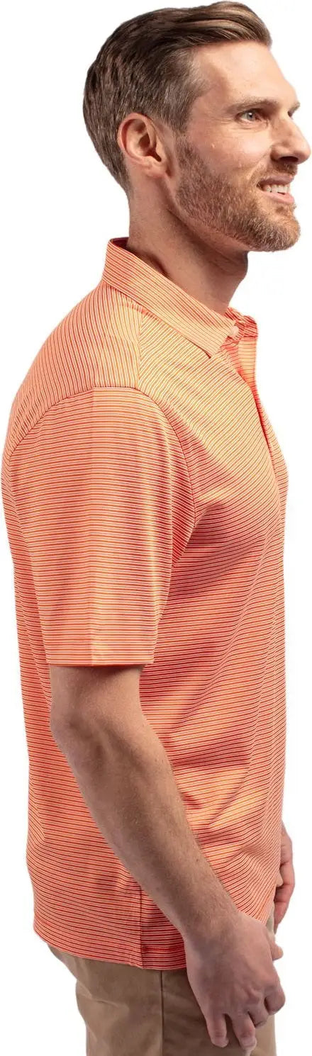 Cutter & Buck Mck01302 Forge Eco Double Stripe Stretch Recycled Mens Polo - College Orange White
